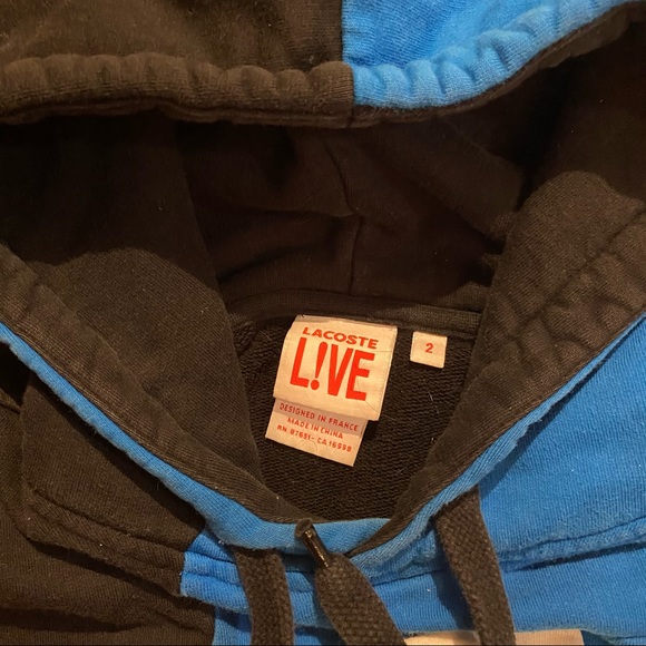 LACOSTE LIVE - COLORBLOCK HOODIE - SZ 2 (XS/S) - Picture 5 of 6